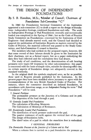 The Design of Independent Foundations