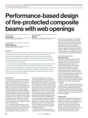 Performance-based design of fire-protected composite beams with web openings