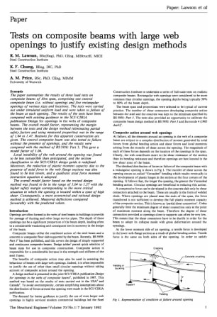 Tests on Composite Beams with Large Web Openings to Justify Existing Design Methods