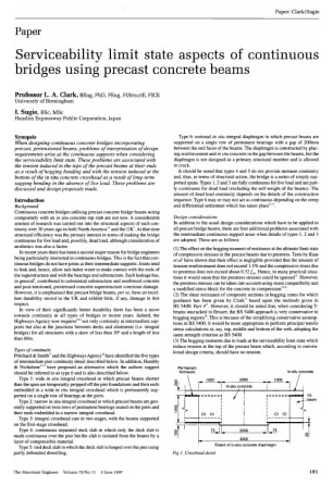 Serviceability Limit State Aspects of Continuous Bridges Using Precast Concrete Beams