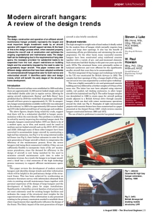 Modern aircraft hangars: A review of the design trends