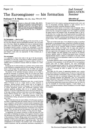 The Euroengineer - his Formation