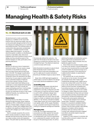 Managing Health & Safety Risks (No. 36): Electrical work on site