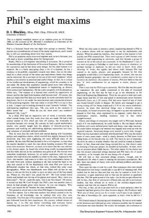 Phil's eight maxims - The Institution of Structural Engineers