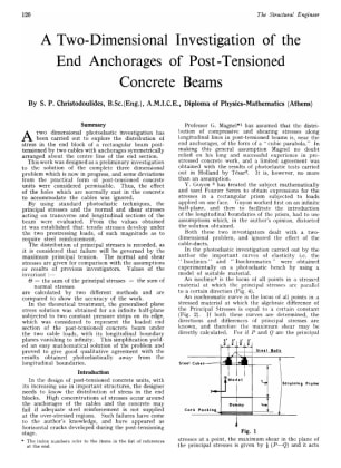 A Two-Dimensional Investigation of the End Anchorages of Post -Tensioned Concrete Beams