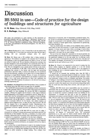Discussion BS 5502 in Use - Code of Practice for the Design of Buildings and Structures for Agricult