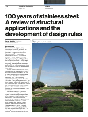 100 years of stainless steel: A review of structural applications and the development of design rule