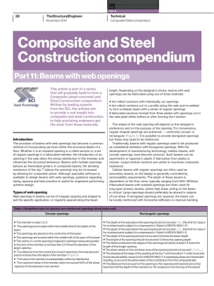 Composite and Steel Construction compendium. Part 11: Beams with web openings