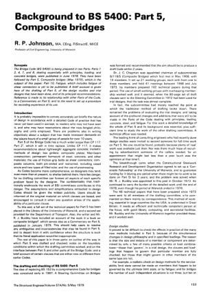 Background to BS5400: Part 5, Composite Bridges