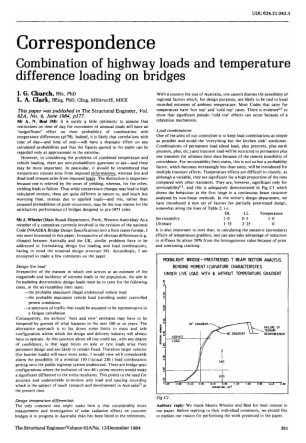 Correspondence on Combination of Highway Loads and Temperature Difference Loading on Bridges