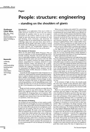 People: Structure: Engineering - Standing on the Shoulders of Giants