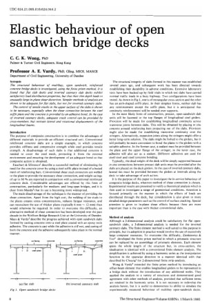 Elastic Behaviour of Open Sandwich Bridge Decks
