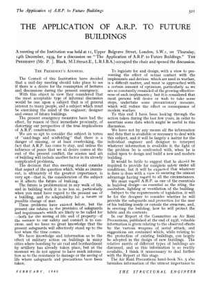 The Application of A.R.P. to Future Buildings