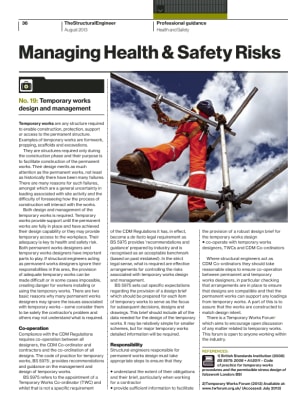 Managing Health & Safety Risks (No. 19): Temporary works design and management