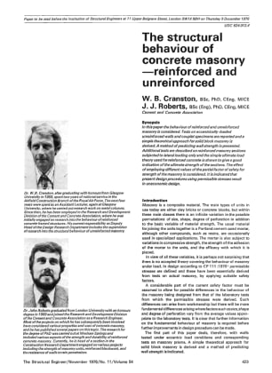 The Structural Behaviour of Concrete Masonry - Reinforced and Unreinforced