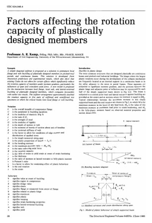 Factors Affecting the Rotation Capacity of Plastically Designed Members