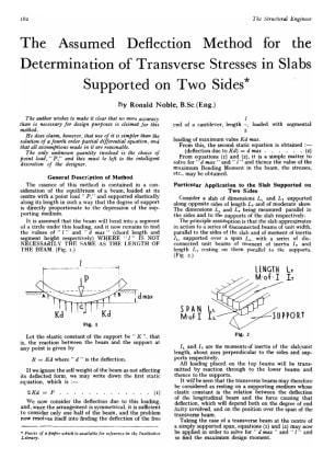 The Assumed Deflection Method for the Determination of Transverse Stresses in Slabs Supported on Two