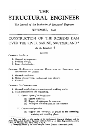 Construction of the Rossens Dam over the River Sarine, Switzerland