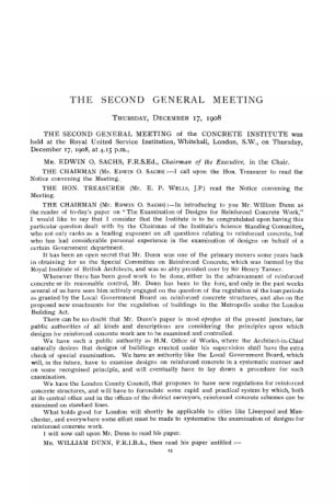 The examination of designs for reinforced concrete work