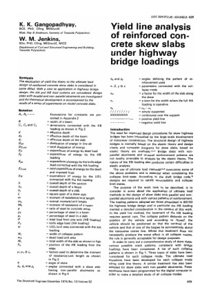 Yield Line Analysis of Reinforced Concrete Skew Slabs under Highway Bridge Loadings