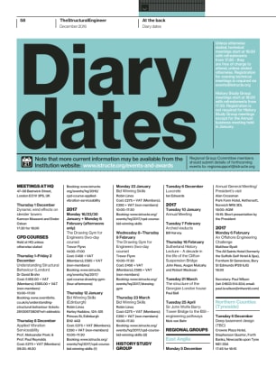 Diary dates (December 2016)