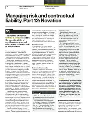 Managing risk and contractual liability. Part 12: Novation
