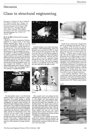 Discussion on Glass in Structural Engineering by Professor Dr Ing. G. Sedlacek, Dr K. Blank and Dipl