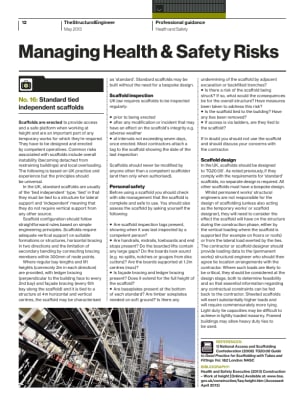 Managing Health & Safety Risks (No. 16): Standard tied independent scaffolds
