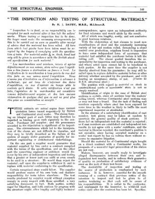 The Inspection and Testing of Strucutral Materials