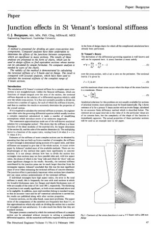 Junction Effects in St Venant's Torsional Stiffness