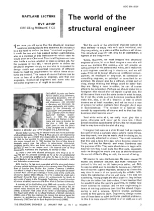 The Maitland Lecture. The World of the Structural Engineer