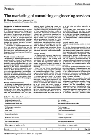 The Marketing of Consulting Engineering Services