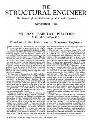 Murray Barclay Buxton President of the Institution of Structural Engineers