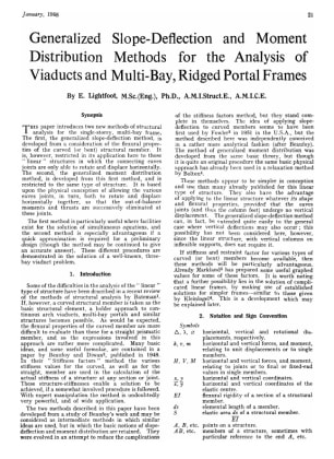 Generalized Slope-Deflection and Moment Distribution Methods for the Analysis of Viaducts and Multi-