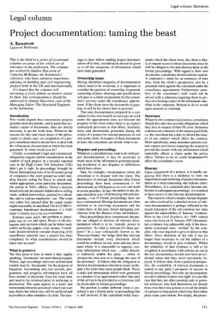 Legal Column. Project Documentation: Taming the Beast