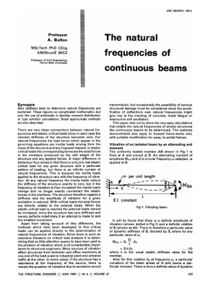 The Natural Frequencies of Continuous Beams