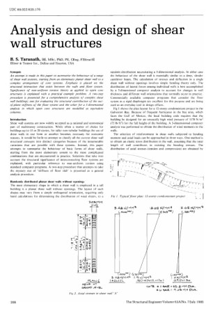 Analysis and Design of Shear Wall Structures