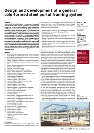 Design and development of a general cold-formed steel portal framing system