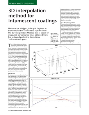 3D interpolation method for intumescent coatings