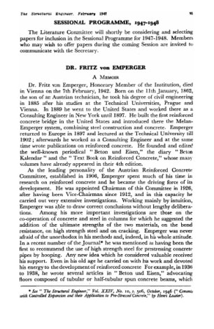 Dr. Fritz Von Emperger. A Memoir