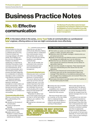 Business Practice Note No. 18: Effective communication