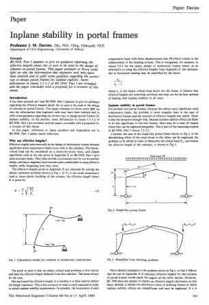 Implane Stability in Portal Frames