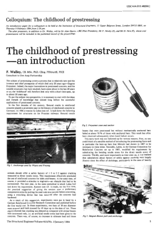 Colloquium: The Childhood of Prestressing. The Childhood of Prestressing - an Introduction