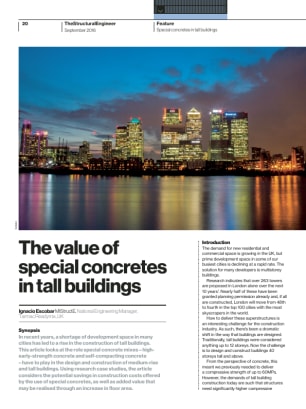 The value of special concretes in tall buildings