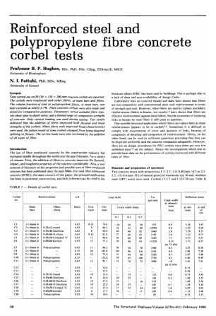 Reinforced Steel and Polypropylene Fibre Concrete Corbel Tests