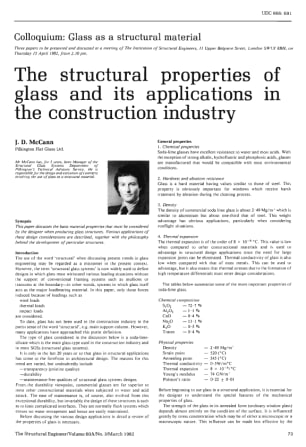 Colloquium: Glass as a Structural Material. The Structural Properties of Glass and its Application i