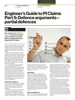 Engineer's Guide to PI Claims. Part 5: Defence arguments – partial defences