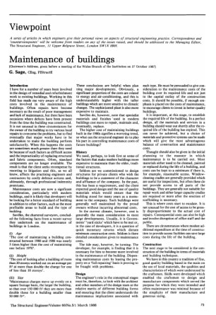 Maintenance of Buildings
