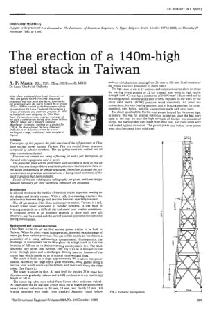 The Erection of a 140 m - High Steel Stack in Taiwan