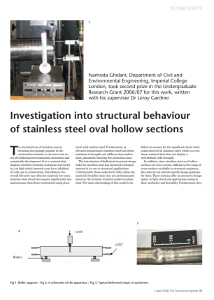 Investigation into structural behaviour of stainless steel oval hollow sections